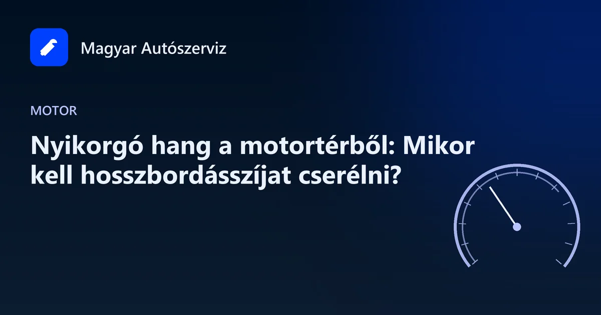 Nyikorgó hang a motortérből: Mikor kell hosszbordásszíjat cserélni? - Motor