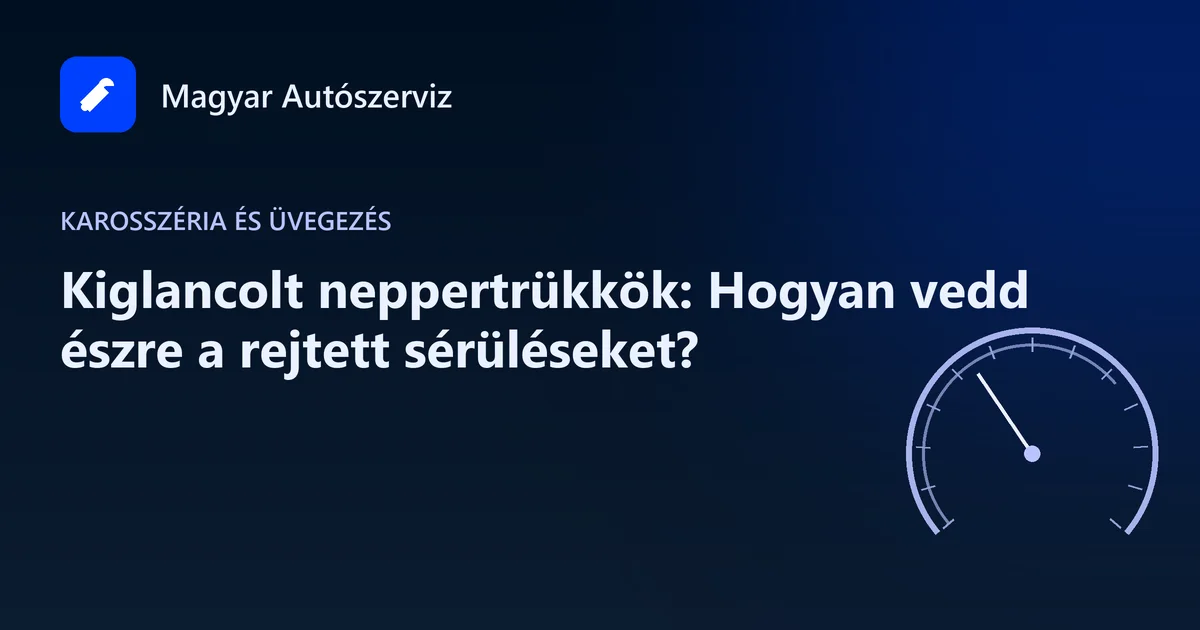 Kiglancolt neppertrükkök: Hogyan vedd észre a rejtett sérüléseket? - Karosszéria és üvegezés