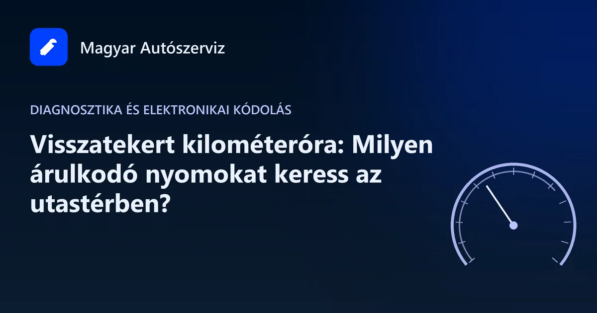 Visszatekert kilométeróra: Milyen árulkodó nyomokat keress az utastérben? - Diagnosztika és elektronikai kódolás